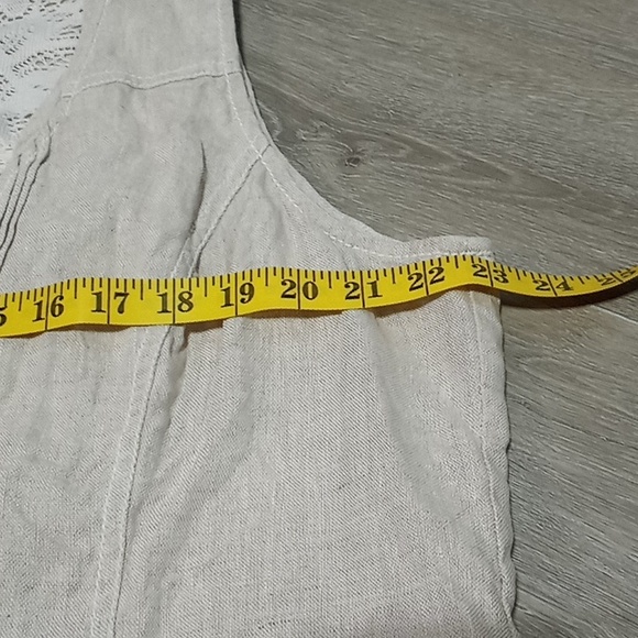 Vintage Coldwater Creek Linen Vest Size 18 Tan Cotton Core Crochet Lace - Picture 3 of 8